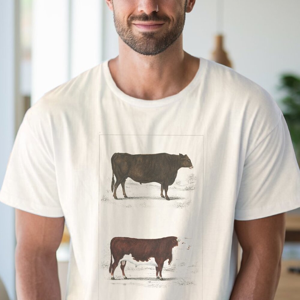 Cow Breeds Graphic Shirt Farm Animal Cattle Art Tee Western Ranch Apparel - Picture 4 of 6